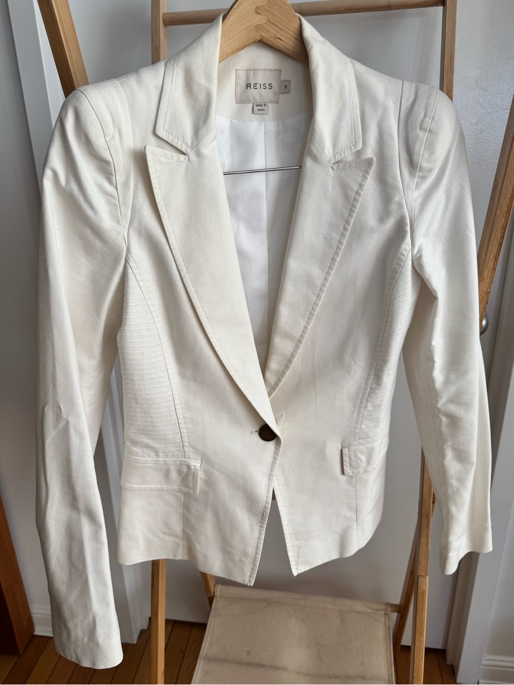Reiss white Tailored Single-Button Blazer